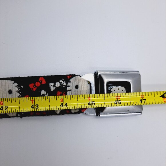 Rare Buckle-Down Seatbelt Sanrio Hello Kitty Bows Women’s Black Adjustable Belt - Picture 9 of 10